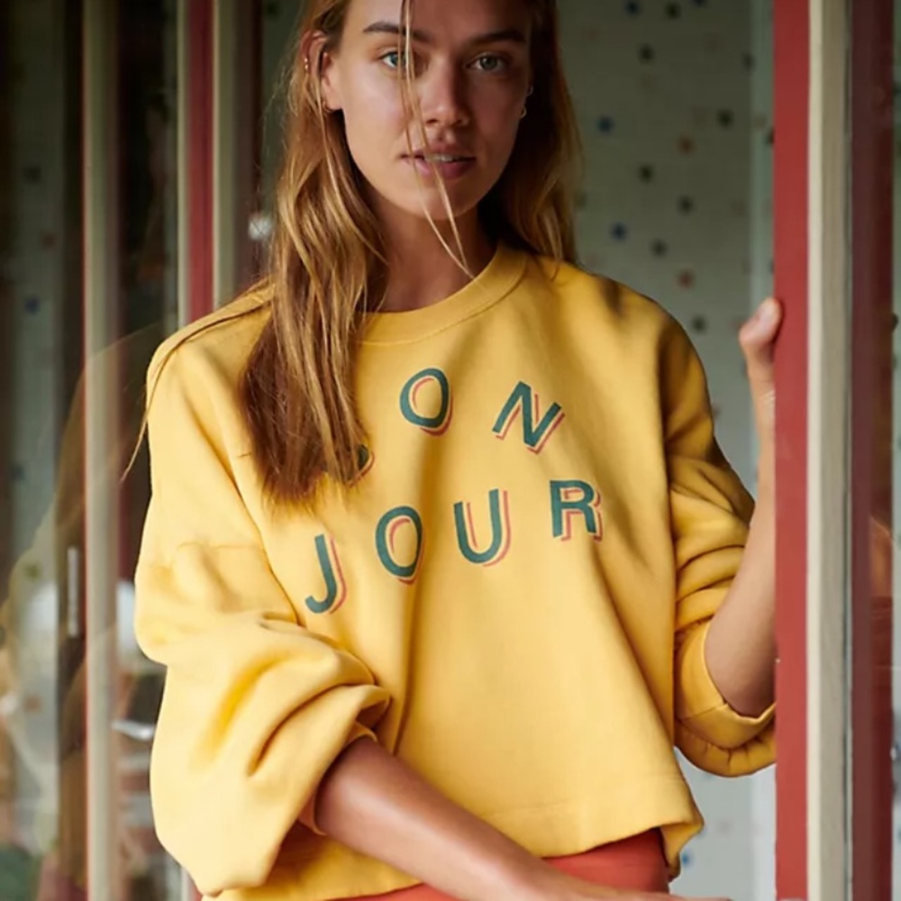 Anthropologie SUNDRY Bonjour sweatshirt new size 0 new with tags